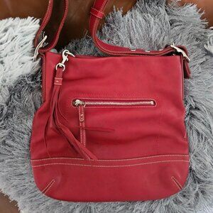 Coach Vintage Legacy Slim 1415 Red Leather Hobo Shoulder Bag